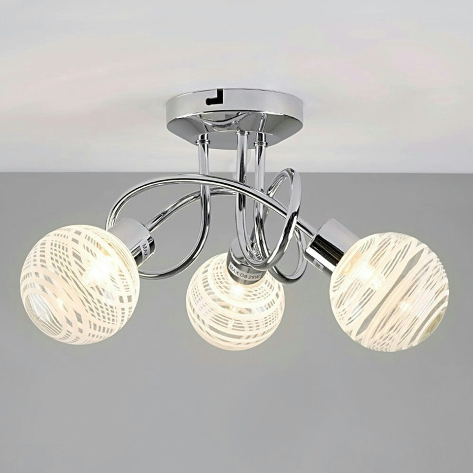 image 1 of ValueLights Maze 3 Way Silver Ceiling Bar Light