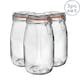 image 1 of Argon Tableware 3x Glass Storage Jars - 1.5 Litre - Orange Seal - Clip Top Storage Jar Kitchen Jair Preserving Jar Kitchen Storage Jar