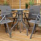 image 4 of Samuel Alexander Outdoor 4 Seater Round Glass Top Table and Chairs Patio Set with Parasol in Grey