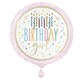 image 1 of Happy Birthday Girl Round Foil Helium Balloon 46cm / 18 in Pink