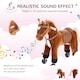 image 6 of HOMCOM Rocking Horse Kids Ride on Walking Horse Animal Pony Wheeled Riding Plush Toy withSound for 2 Years and Up (Brown)