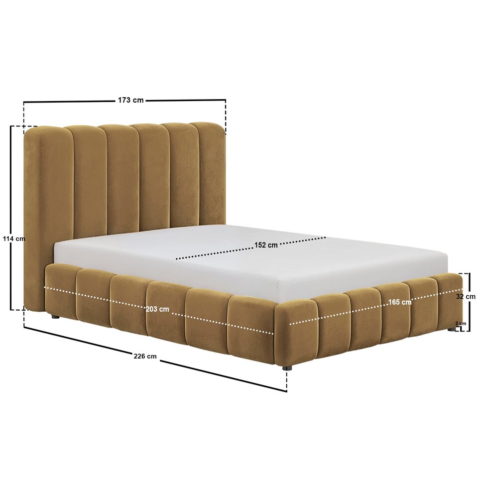 image 1 of SOLACE+CO Emilie Ribbed Ottoman Kingsize Bed Mocha Velvet