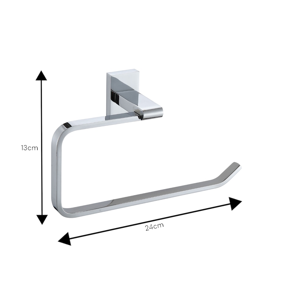 image 1 of Showerdrape Unity Chrome Stainless Steel Wall Mounted Towel Ring | Silver | 1