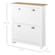 image 5 of HOMCOM 2 Drawer Shoe Cabinet Modern Narrow Shoe Cupboard Hallway Wooden Storage Organiser with Flip Doors Adjustable Shelf for 6-12 Pairs, White
