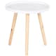 image 8 of HOMCOM Round Coffee Table W/ Solid Wood Legs Sofa End Side Coffee Table White