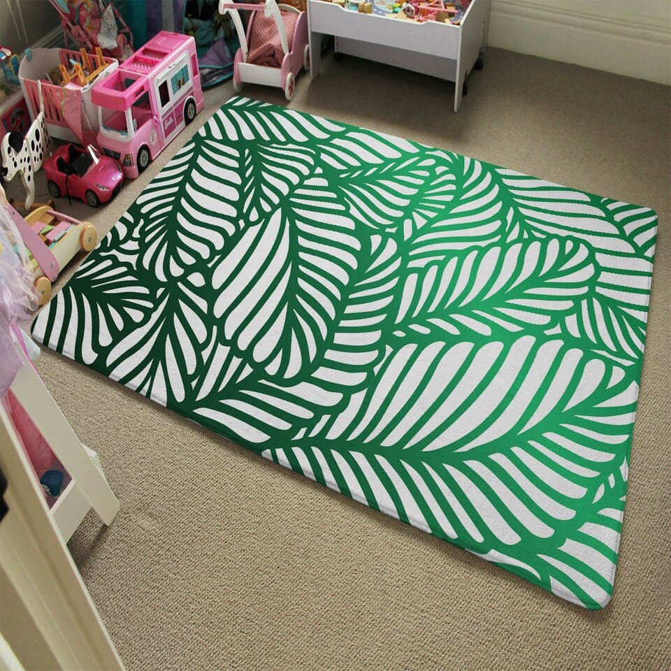 image 1 of Green Biophilic design with natural analogues texture (Rug) Green | XL