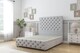 image 1 of Sloomy Watson Silver Plush Divan Bed Base 2 Drawers Left Side With 54 Inch Floor Standing Headboard & 12 Inch Matching Footboard | Silver | Silver | Super King | 1
