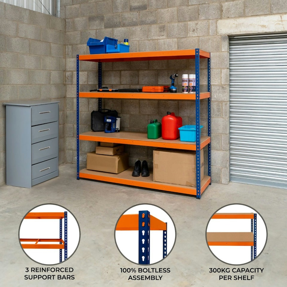 image 1 of S-Rax 4 Shelf Racking - 180cm x 180cm x 60cm
