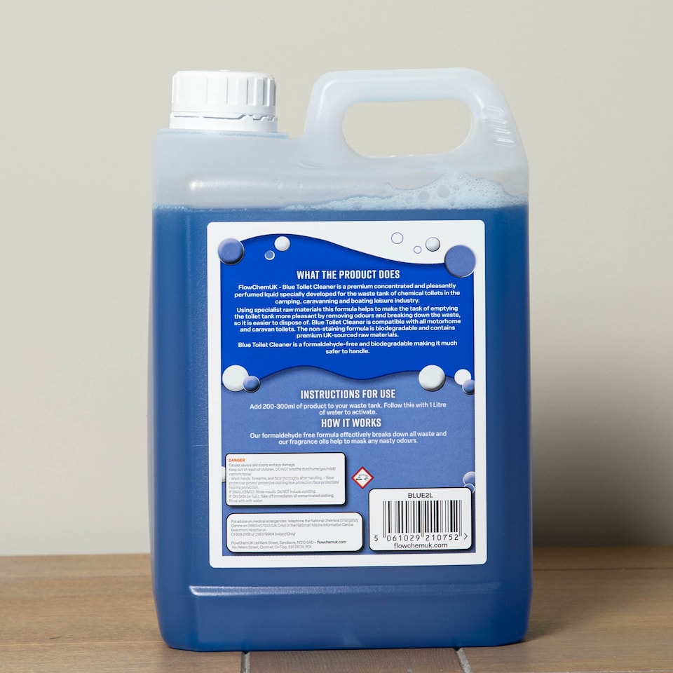 image 1 of 2.5L Cherry Pink & Blue Toilet Cleaning Rinse Concentrate Fluid Set