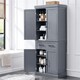 image 2 of Yaheetech Tall Pantry Cupboard with Doors and Adjustable Shelves Grey | Dark Grey
