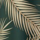 image 3 of First Choice Lighting Tropica Dark Green with Gold Embossed Leaf Detail 30cm Pendant Shade Green