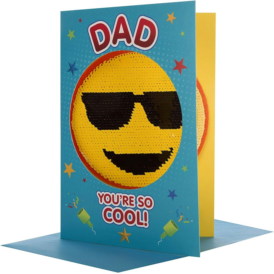 image 1 of Dad Father's Day Card 'Reversible Sequin Keepsake'