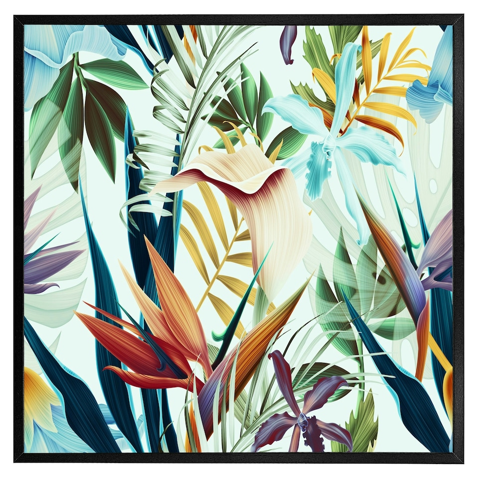 image 1 of Tropical plants (Picutre Frame) White | XL