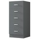 image 1 of FWStyle Tunis 5 Drawer Tallboy Slim Chest Of Drawers - Matt Grey