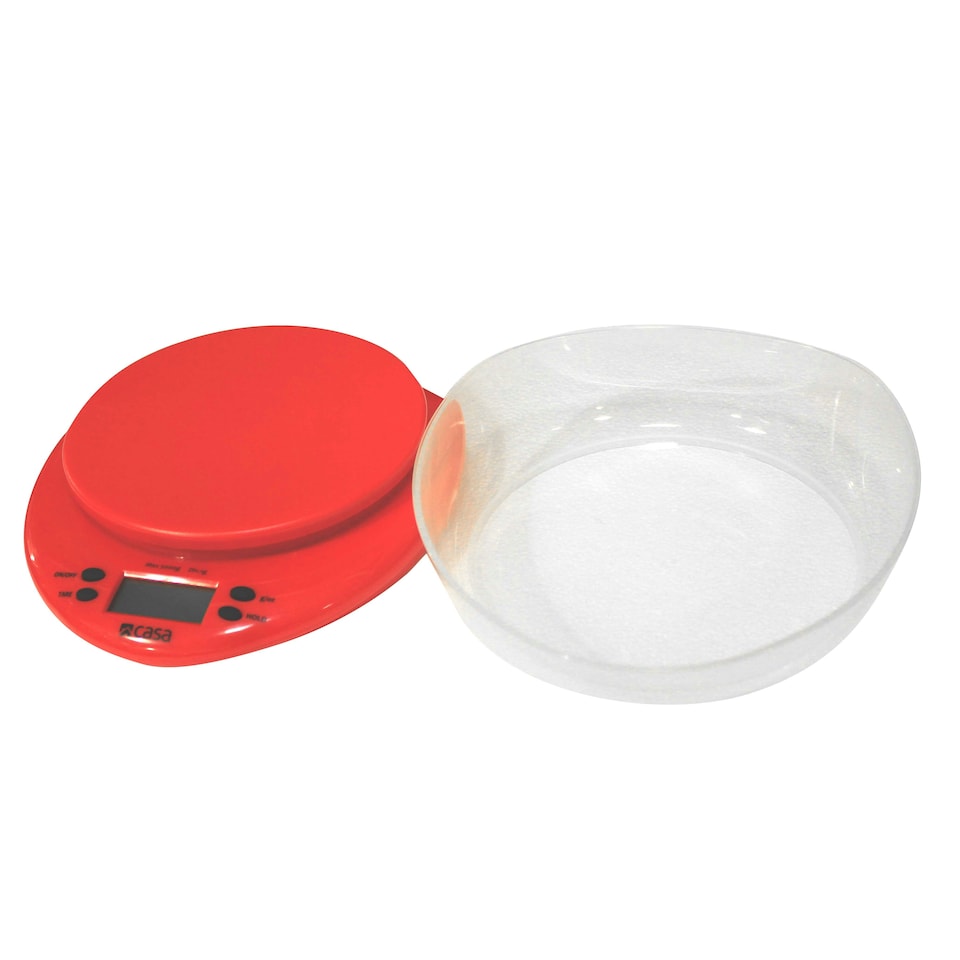 image 1 of CKSP01-Casa - Kitchen Scale W/ Clear Bowl - Fresco Red