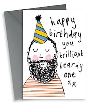 Cute Beardy Birthday Card For Him