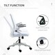 image 6 of Vinsetto Mesh Office Chair for Home with Lumbar Support, Flip-up Arm, Wheels White