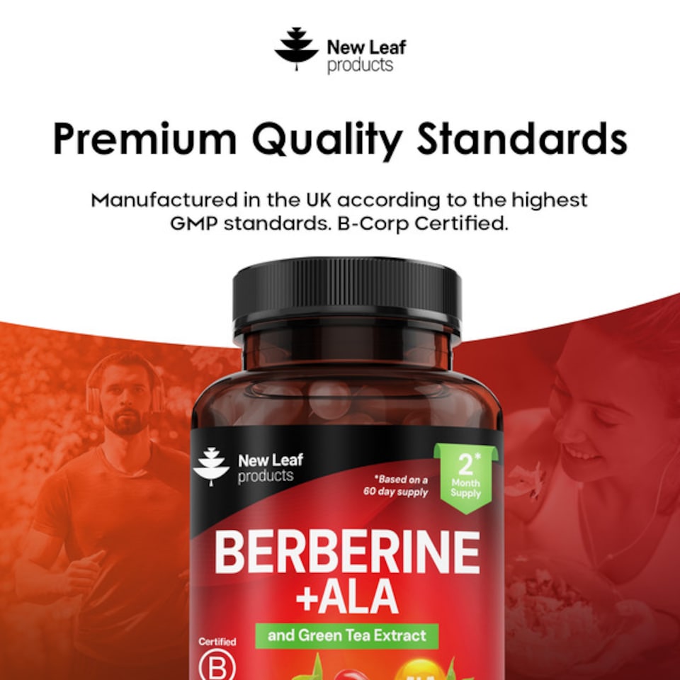 image 1 of New Leaf Berberine & ALA Capsules - 120 Vegan Capsules With Green Tea Extract