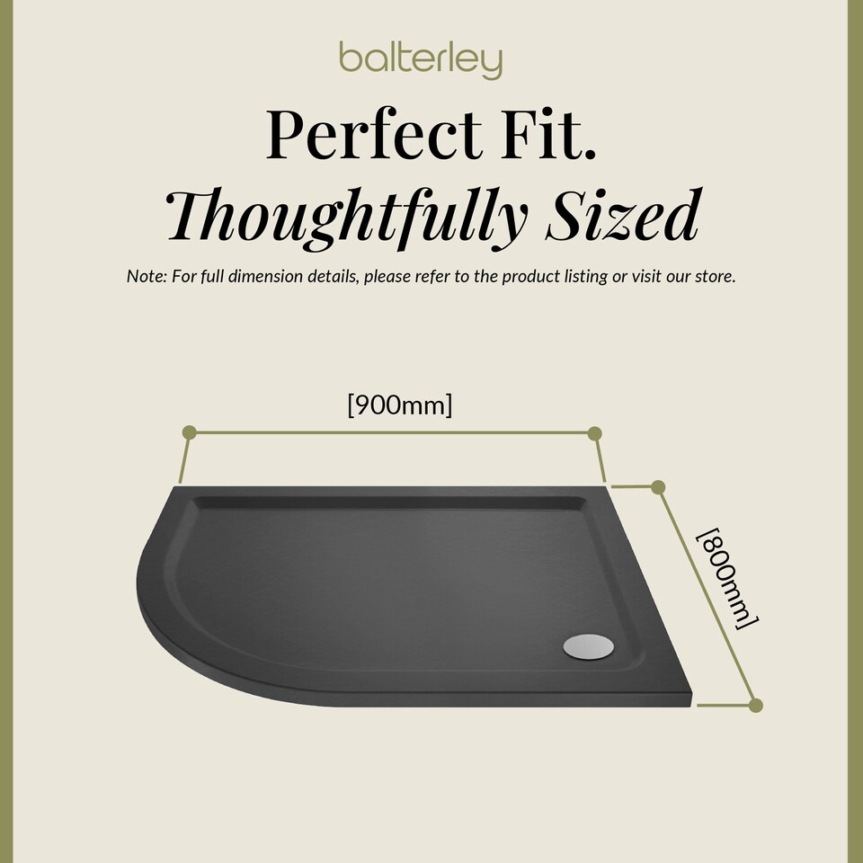image 1 of Balterley Premium Shower Tray - Left Hand Offset Quadrant | Grey | Grey Slate | 1