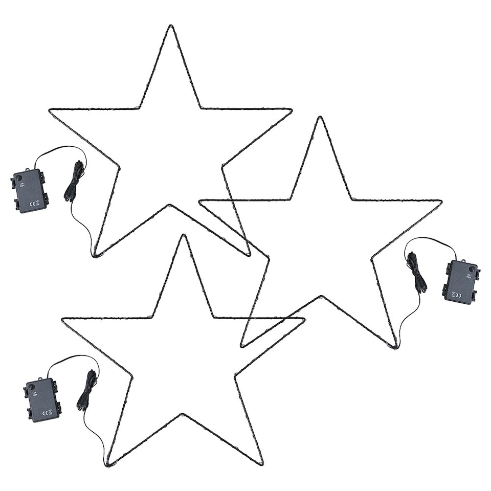 image 1 of ValueLights IP44 Small Black Outdoor Warm White Star Light | Black