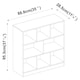image 5 of Asymmetrical 8 Cube Bookcase Unit w/ 6 Drawer Inserts | White | White & Navy Blue | 8