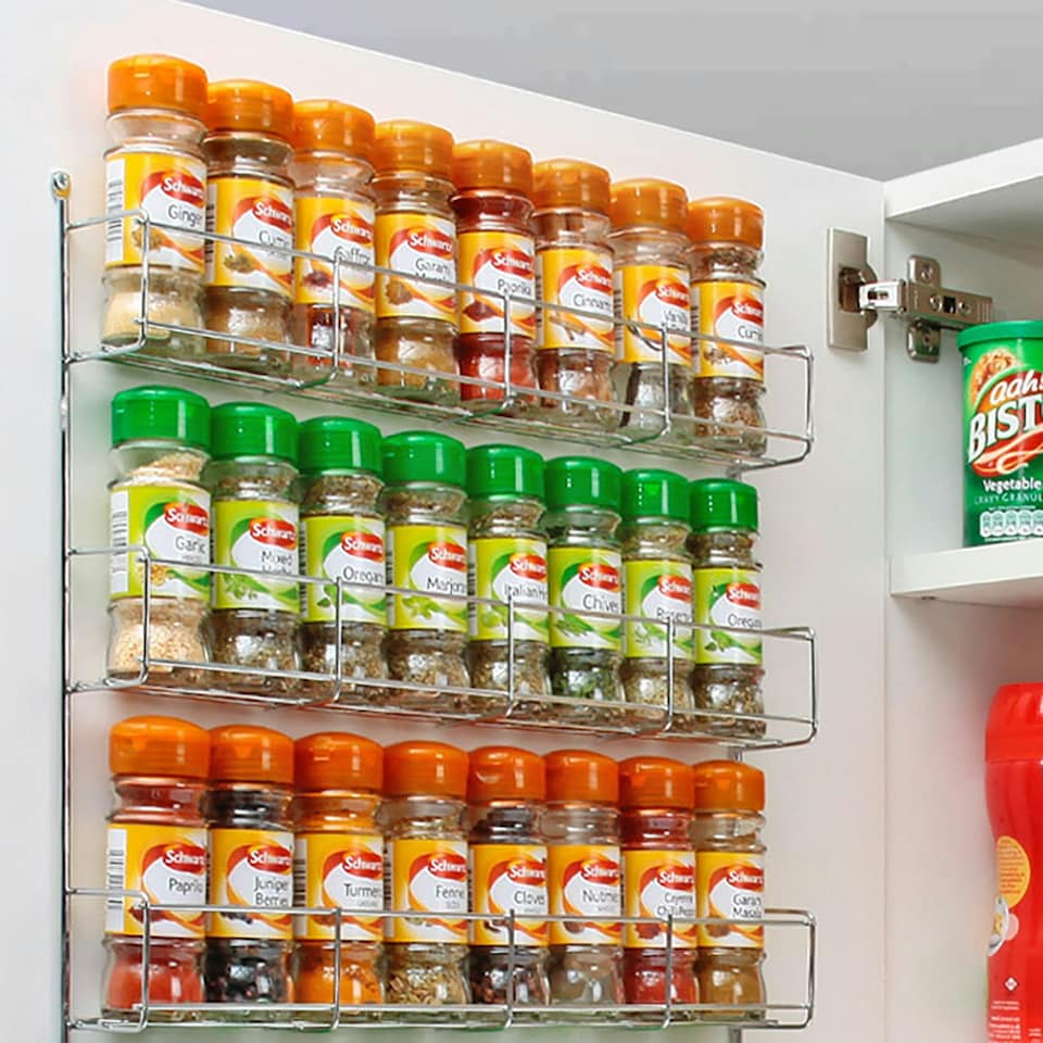 image 1 of Neo 3 Tier Spice Rack For Kitchen Door Cupboard or Wall