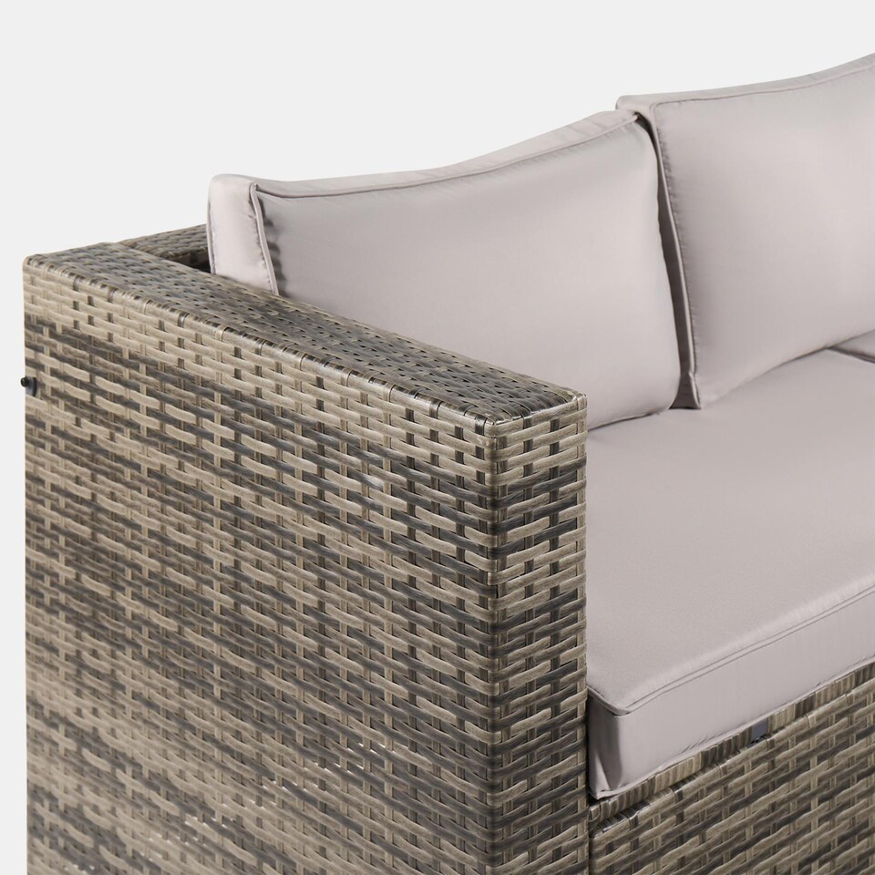 image 1 of OHS Tuscany 5 Seater Rattan Garden Sofa Set Patio Table L Shape Settee | Grey