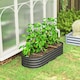image 9 of Outsunny Galvanised Raised Garden Bed Planter Box with Safety Edging, Dark Grey