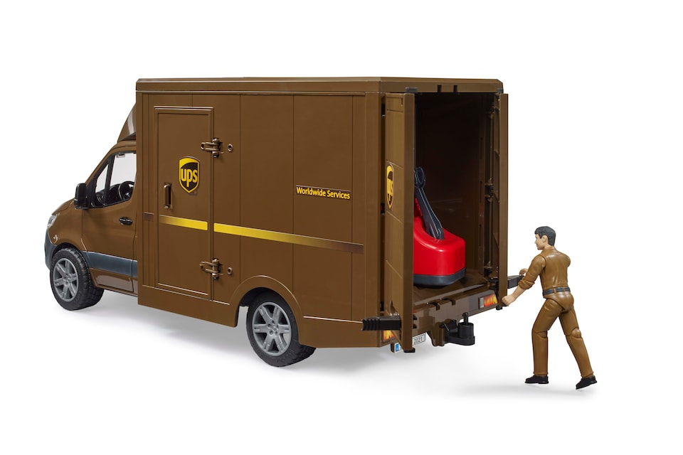image 1 of Bruder MB Sprinter UPS with driver and accessories Delivery Vehicle Playset