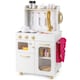 image 1 of COSTWAY Kids Kitchen Set Wooden Pretend Play Kitchen with Stoves & Sink-White
