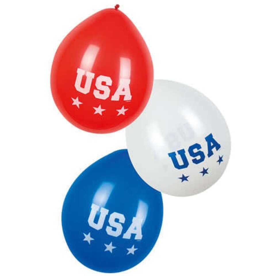 USA Assorted Latex Balloons 25cm / 10 in - Pack of 6