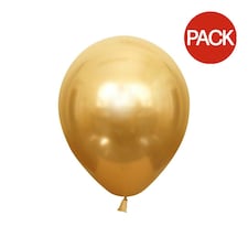 Kalisan Latex Mirror Balloon (Pack of 50) - Gold - One Size