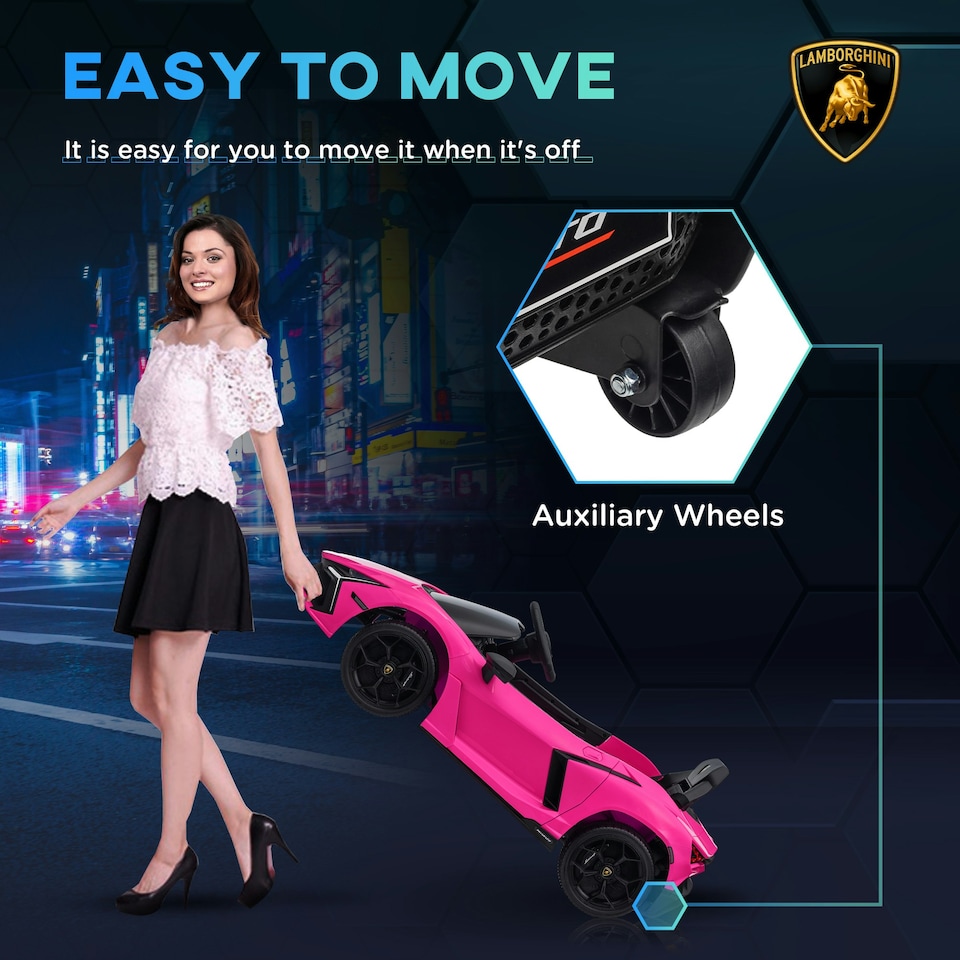 image 1 of AIYAPLAY Lamborghini Revuelto Licensed Ride On Car, with Suspension, Pink
