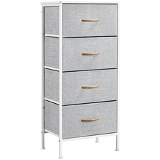 Yaheetech Vertical Storage Organizer with 4 Drawers Dark Grey Grey | Light Grey