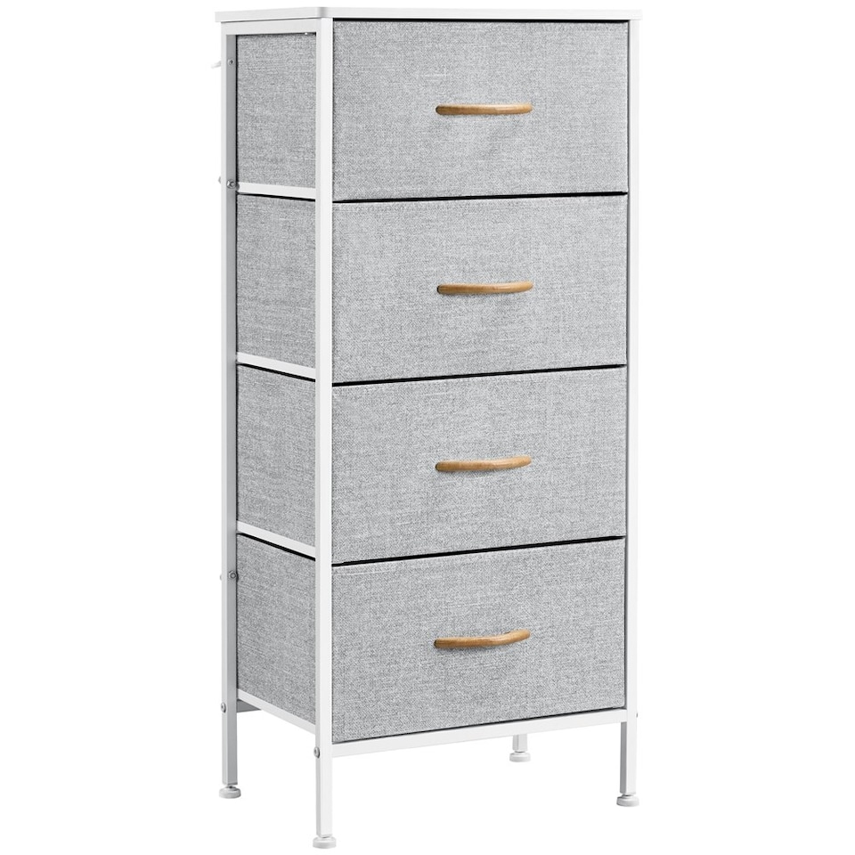 image 1 of Yaheetech Vertical Storage Organizer with 4 Drawers Dark Grey Grey | Light Grey