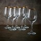 image 2 of Amber Gold Rimmed Wine Glass Drinking Glasses Sets Gift 460/365/295ml | Clear | Clear | Set of 6 365ml