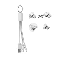 MidOcean Rizo Keyring Charging Cable - Silver - One Size
