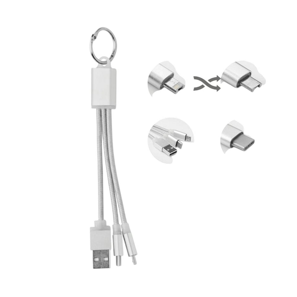 image 1 of MidOcean Rizo Keyring Charging Cable - Silver - One Size