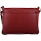 image 3 of London Leathergoods Womens Premium Soft Genuine Leather Cross Body / Shoulder Bag | Red | Dark Red