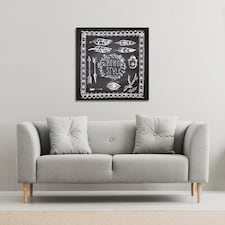 Boho Style motivating phrase (Canvas Print) / 46 x 46 x 4cm | Multi