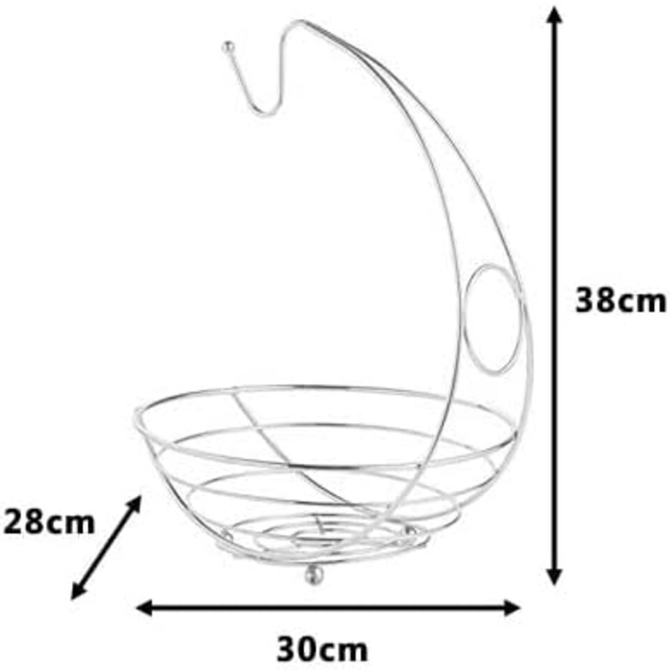 image 1 of Marco Paul Metal Fruit Bowl with Banana Hanger 38cm