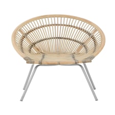 Interiors by Premier White Washed Natural Rattan Chair, Rustless Rattan Chair, Easy Cleaning Rattan Armchair