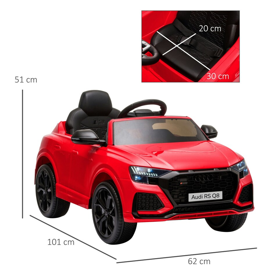 image 1 of HOMCOM Audi RS Q8 6V Kids Electric Ride On Car Toy w/ Remote Control Red