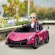 image 2 of HOMCOM Lamborghini Veneno Licensed Electric Ride-on Car w/ Remote- Pink