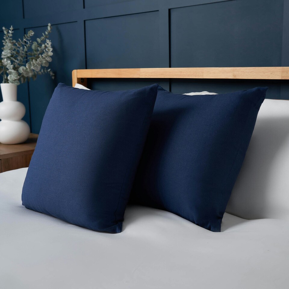 image 1 of BHS Twin Pack of Cushions, Navy Blue | Navy