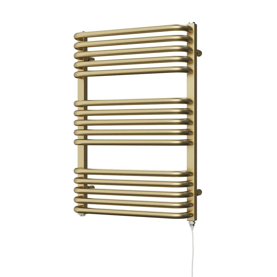 image 1 of Crossmoor - Brushed Gold Electric Towel Rail H736mm x W500mm 400w Standard