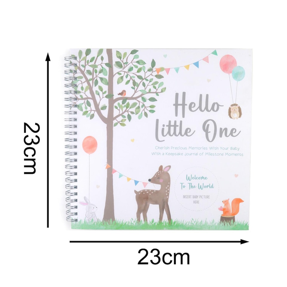 image 1 of Baby Keepsake Journal Milestone Memory Record Book Photo Album Newborn Christening Gift