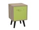 image 1 of Antique Oak 1-Drawer Cube Shelving Unit with Scandinavian Legs | Green | Green & Black | 1