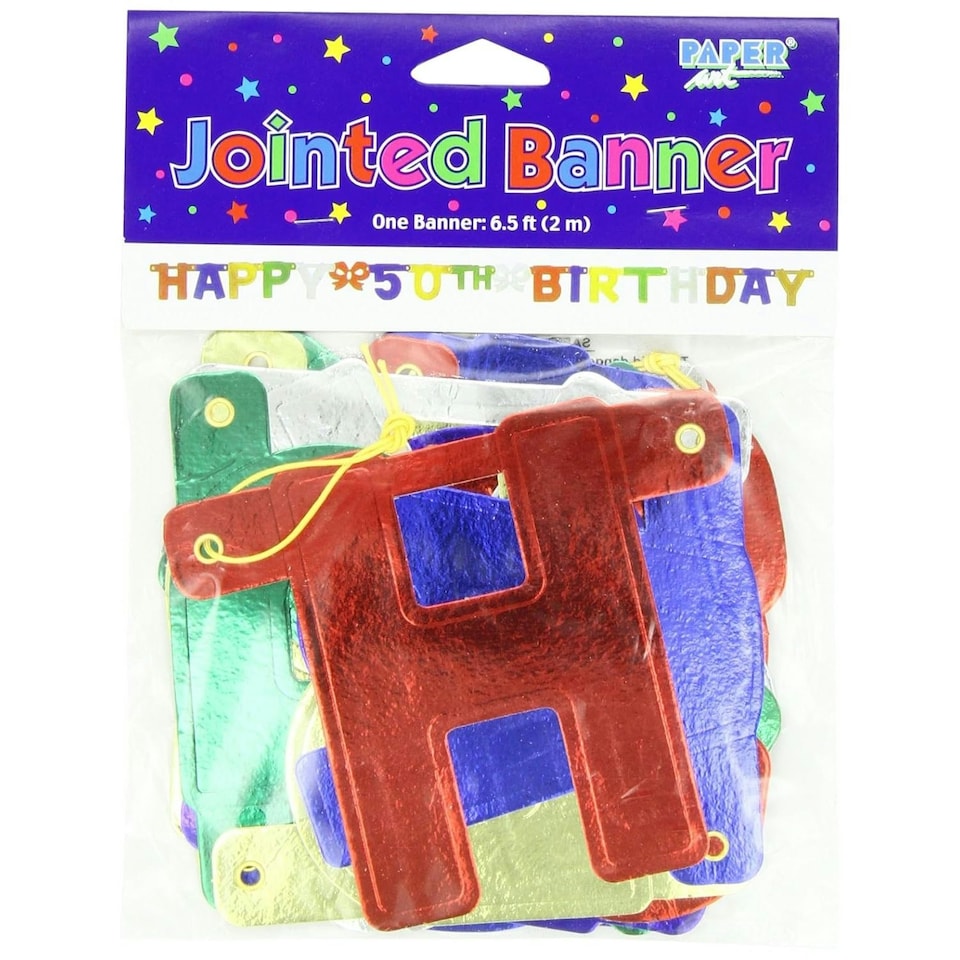 image 1 of Creative Party Metallic 50th Birthday Banner - Multicoloured - One Size