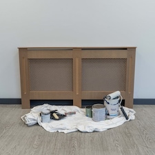 JSH Radiator Cover Wood Unpainted Diamond MDF - Large - 152cm (W) x 81.5cm (H) x 19cm (D) | Brown